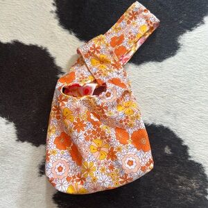 Floral Orange and White Handbag